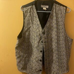 Via Como black cream nylon vest large